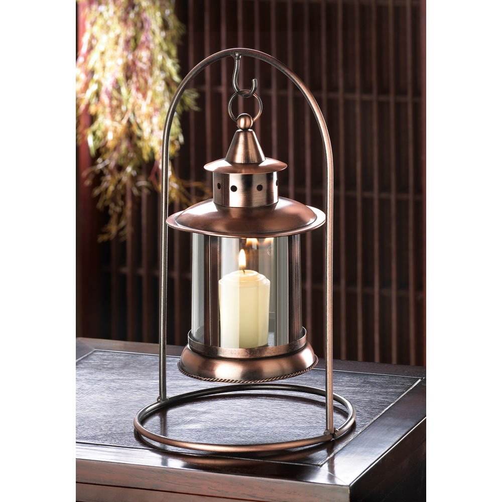 Copper hanging tabletop lantrn