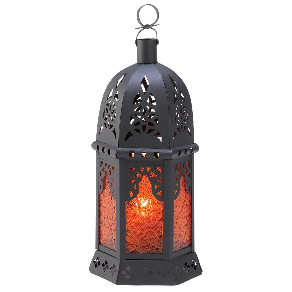 Large topaz moroccan candle lantern