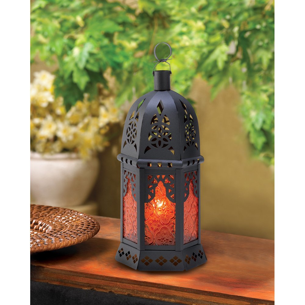 Large topaz moroccan candle lantern