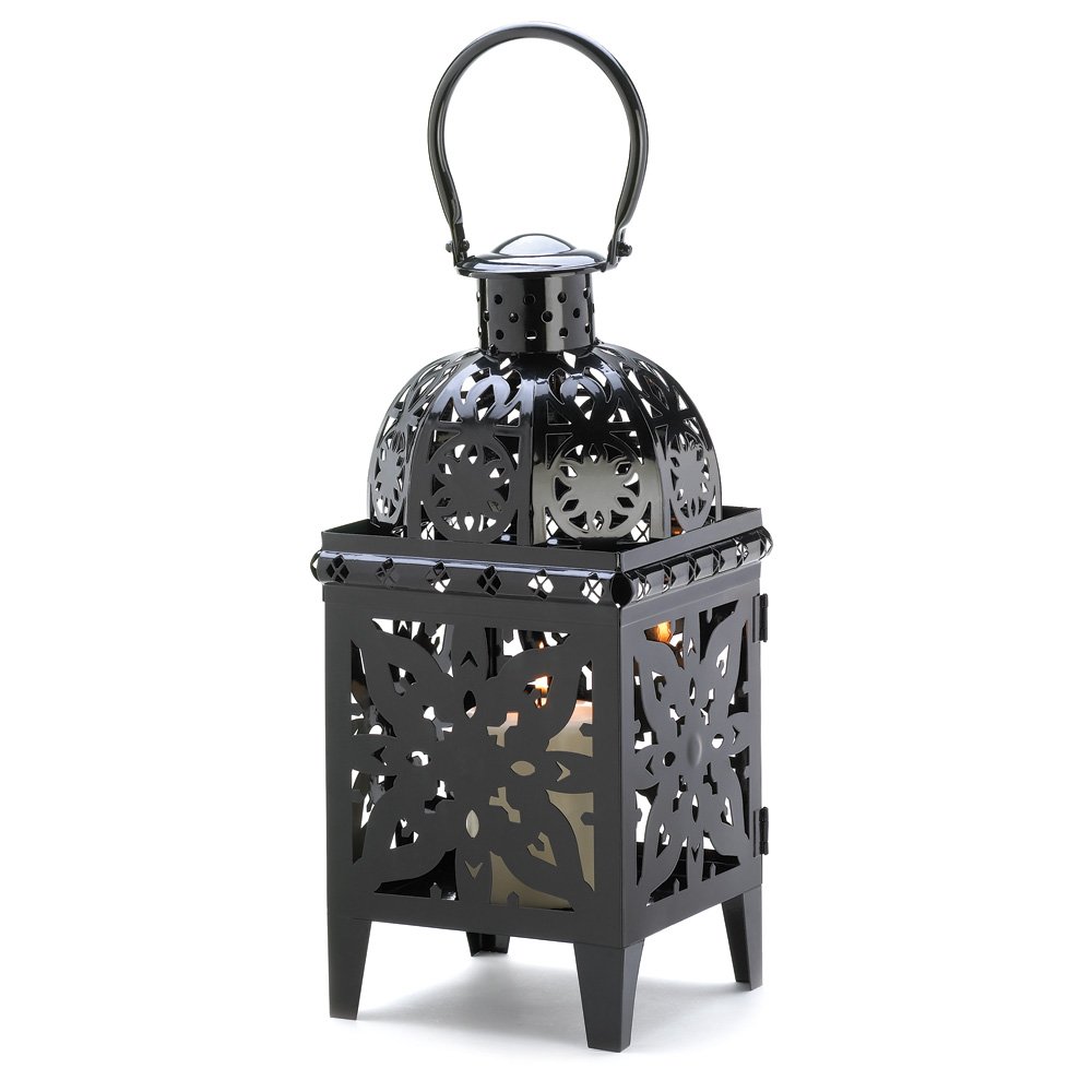 Black medallion lantern