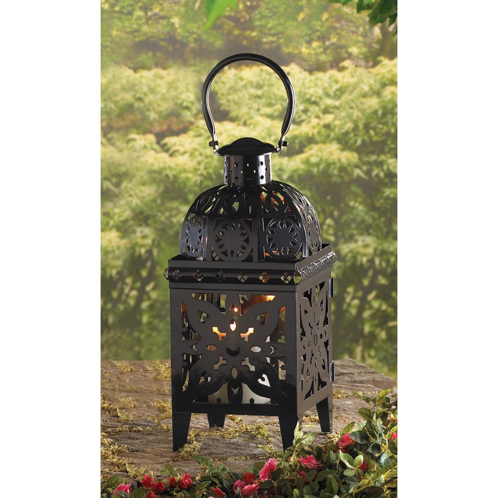 Black medallion lantern