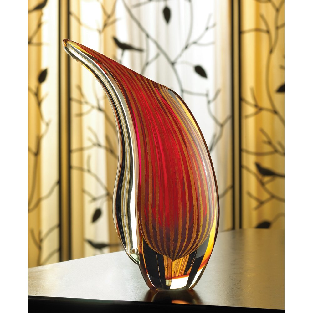 Crimson sunset art glass vase