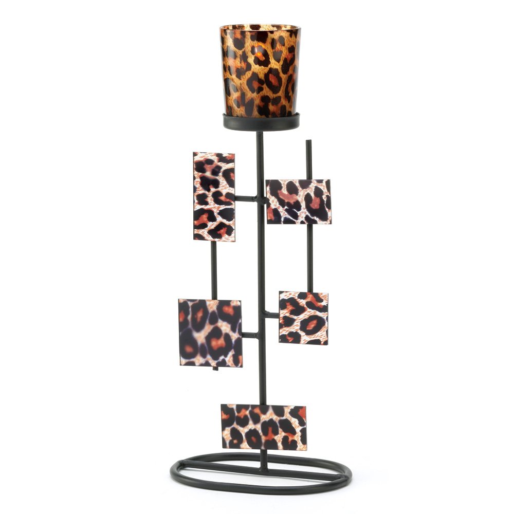 Geometric leopard votive stand