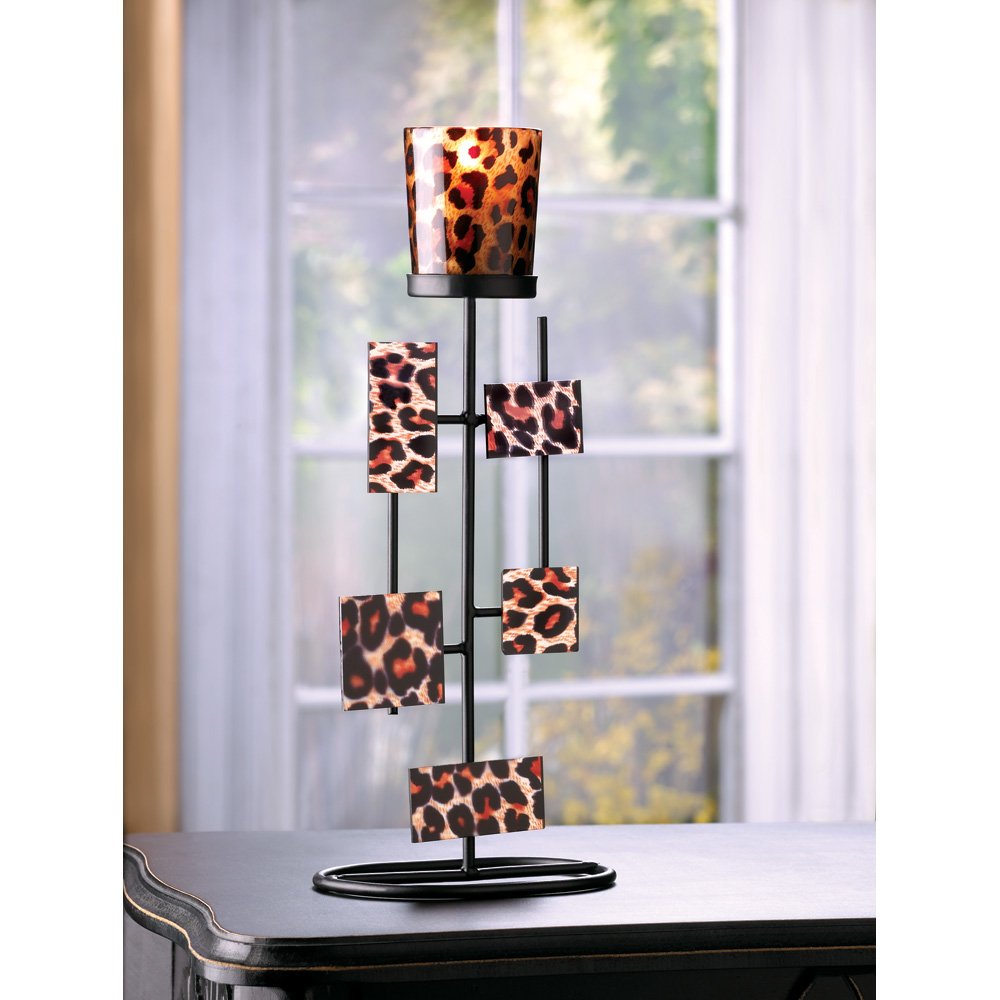 Geometric leopard votive stand