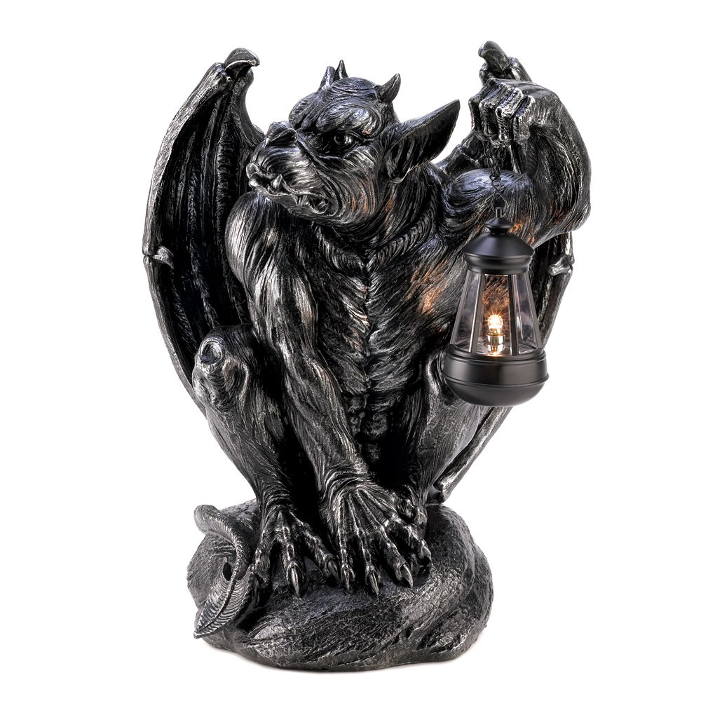 Gargoyle statue with lantern