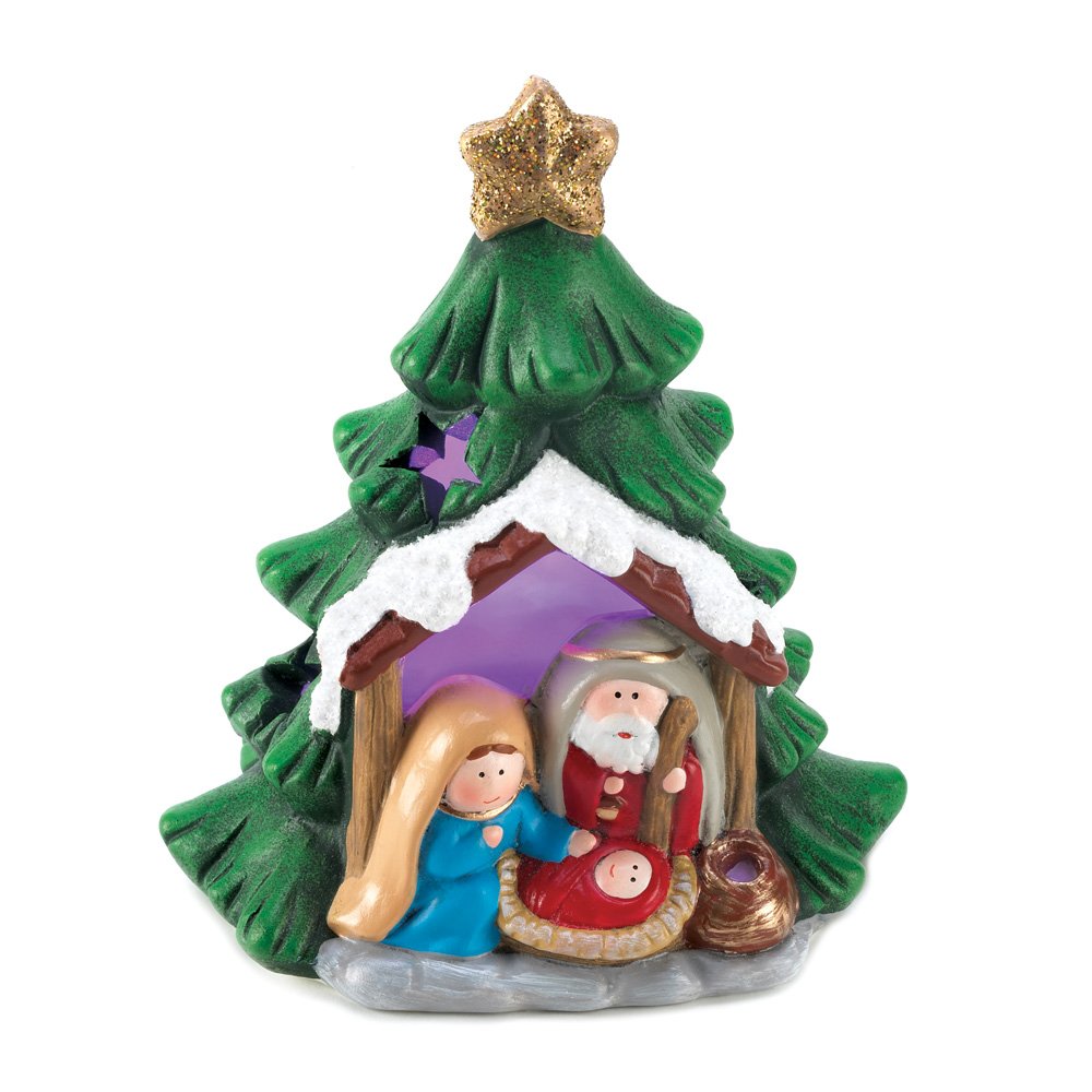 Light-up nativity tree decor