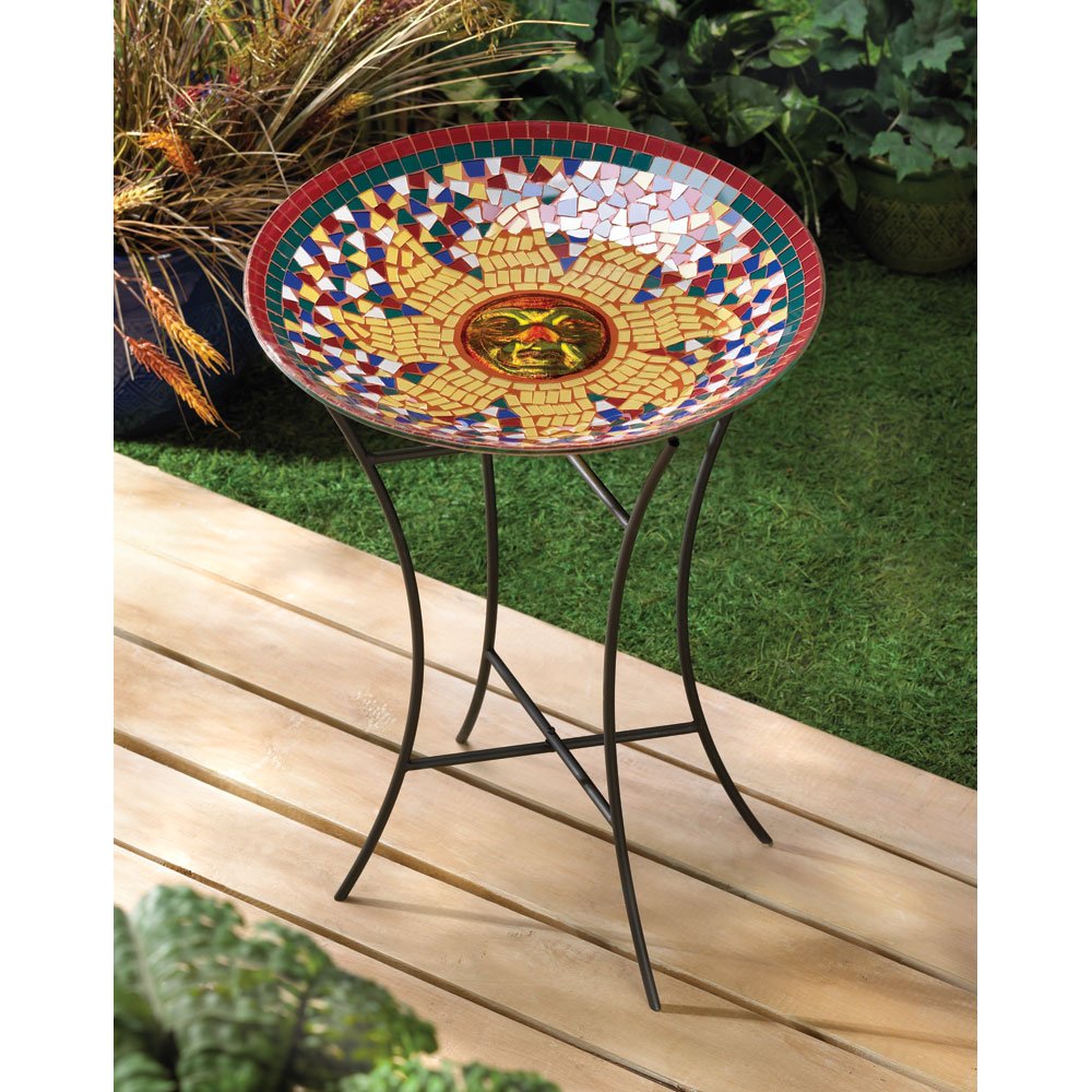 Radiant sun birdbath