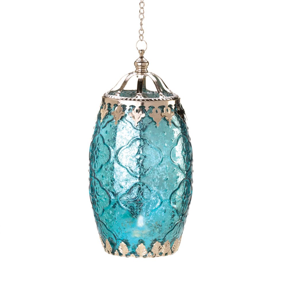 Aquamarine filigree candle lan