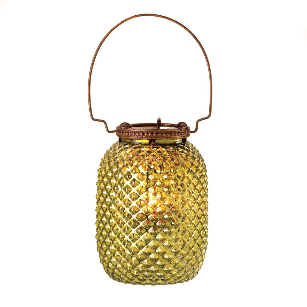 Green diamond candle lantern