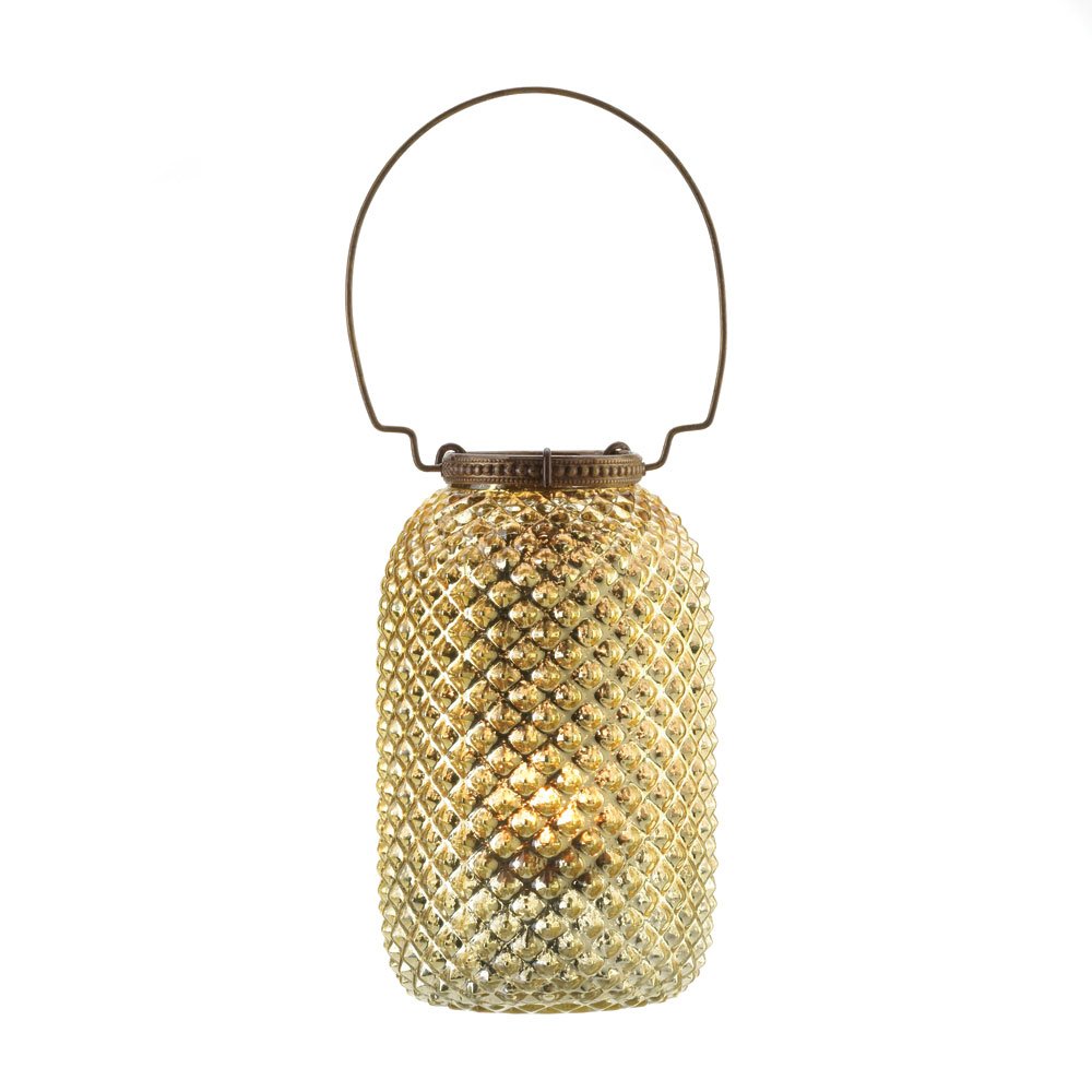 Golden diamond candle lantern