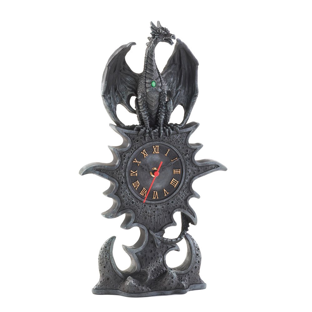 Black dragon mantel clock