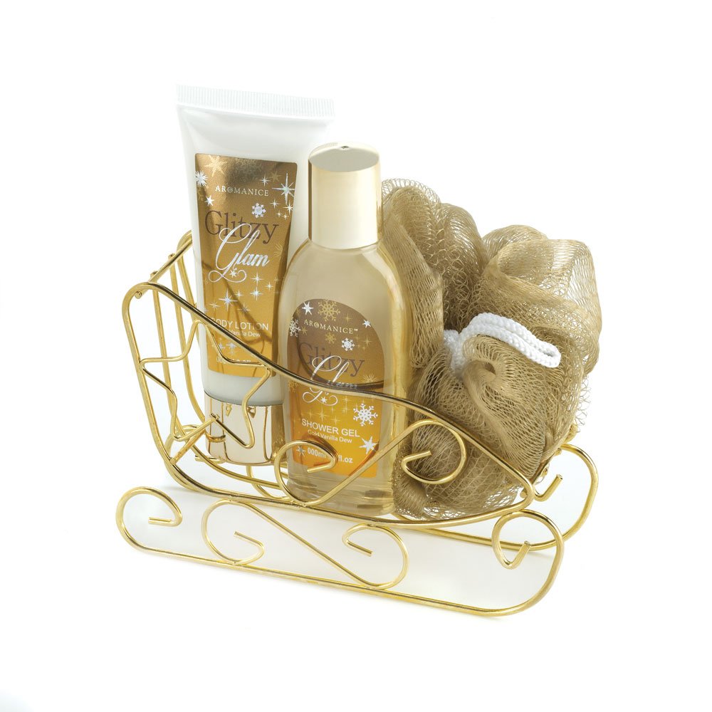 Golden sleigh bath gift set