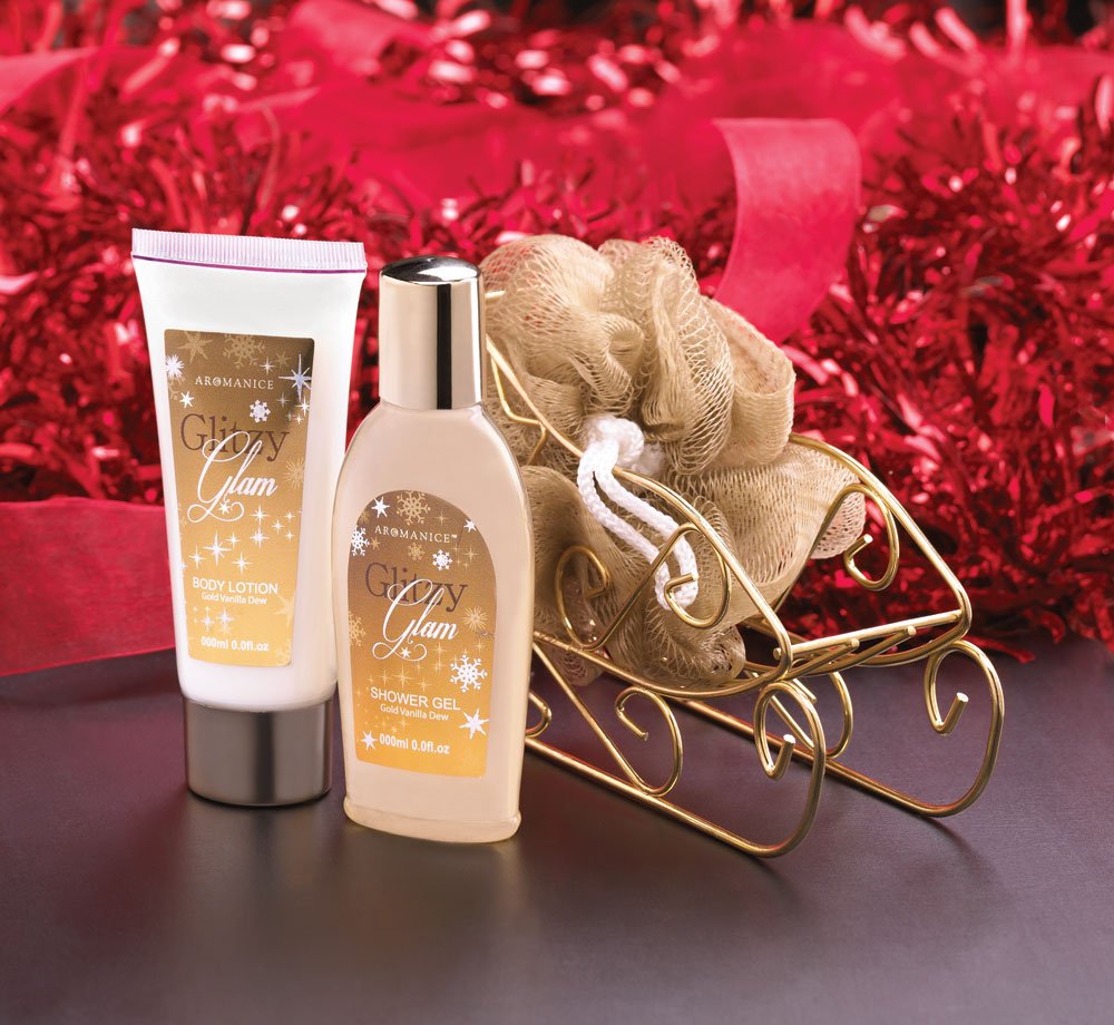 Golden sleigh bath gift set