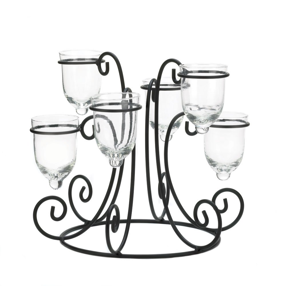 Wrought iron candle display