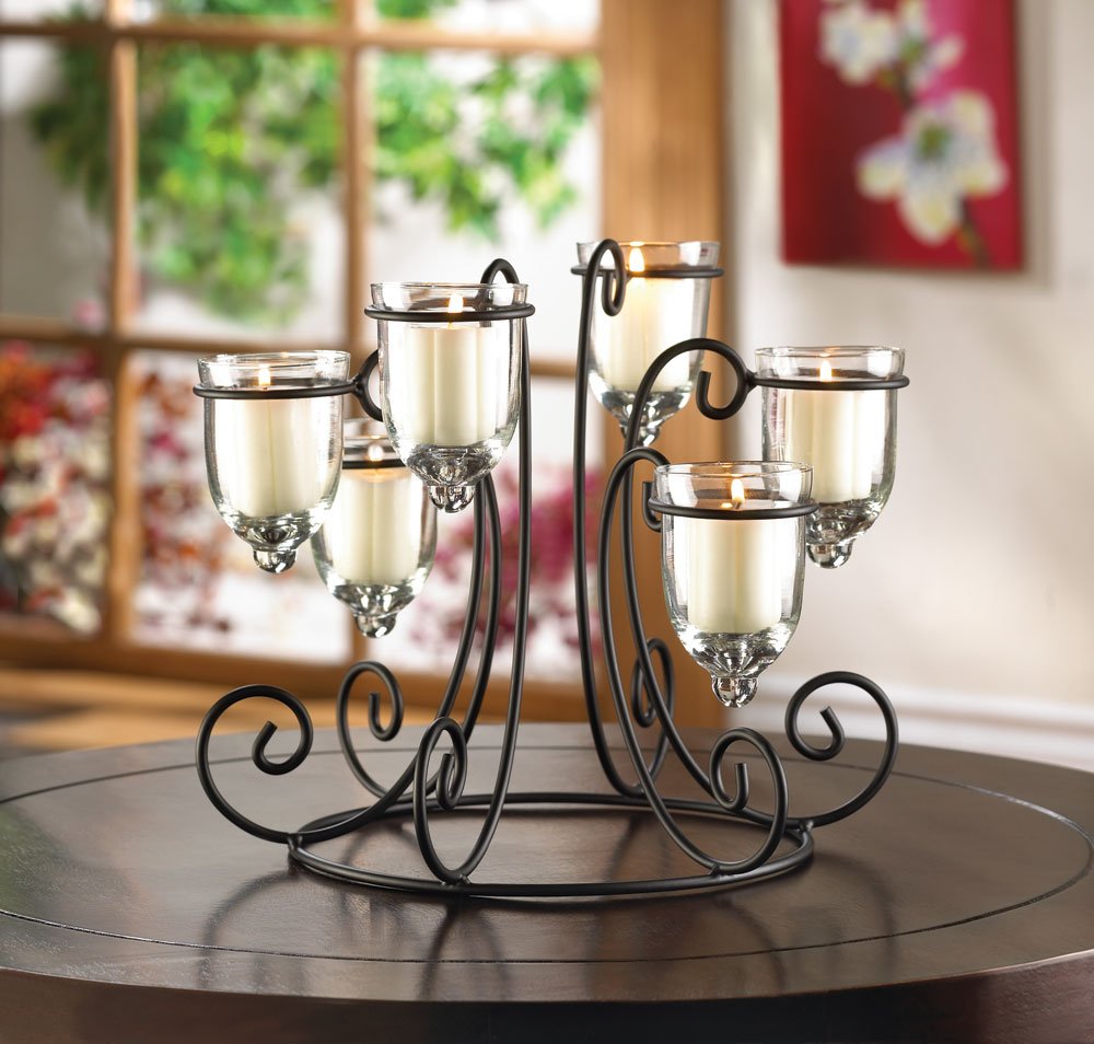 Wrought iron candle display