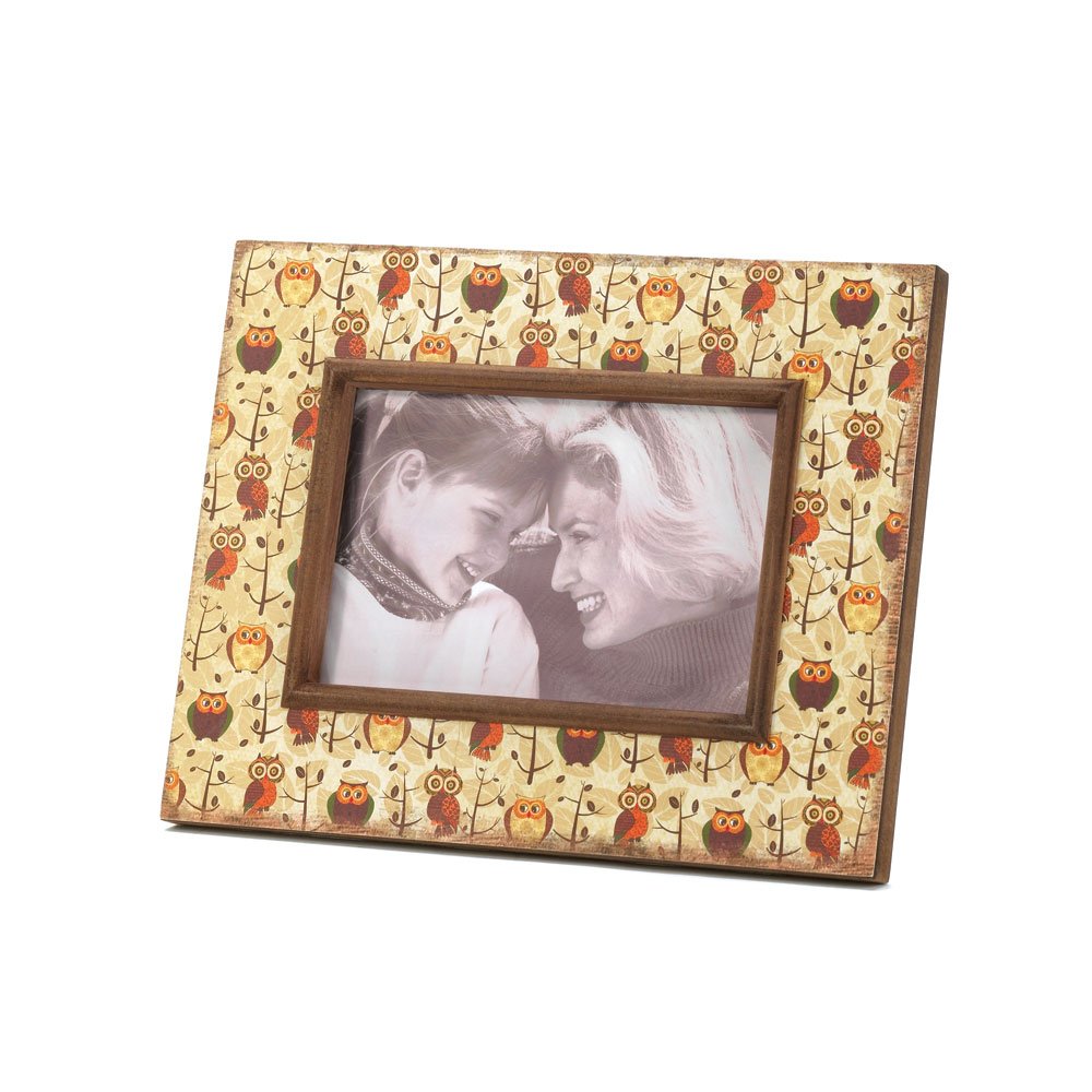 Retro owls photo frame