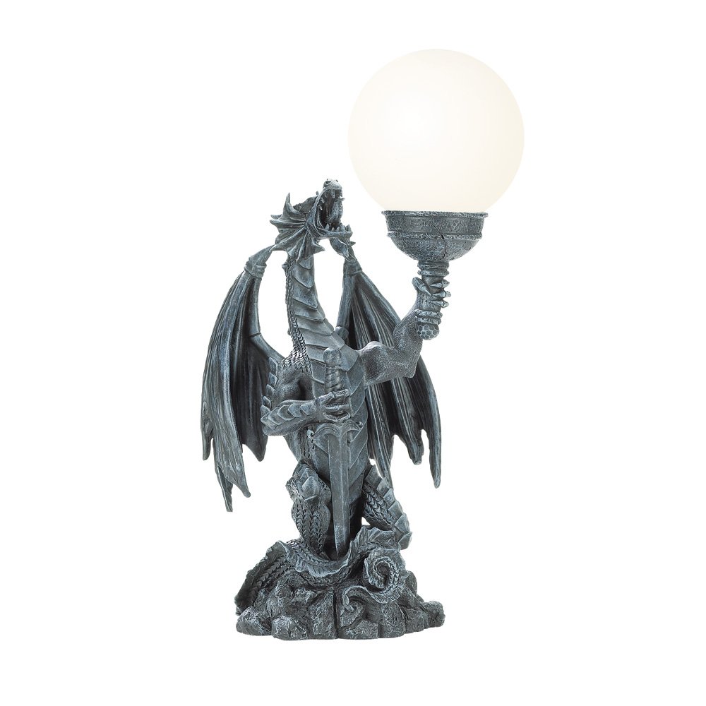 Dragon w/ globe table lamp