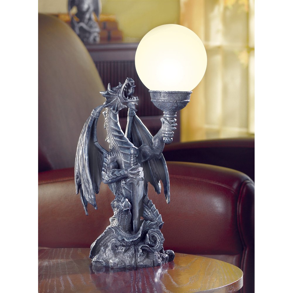 Dragon w/ globe table lamp