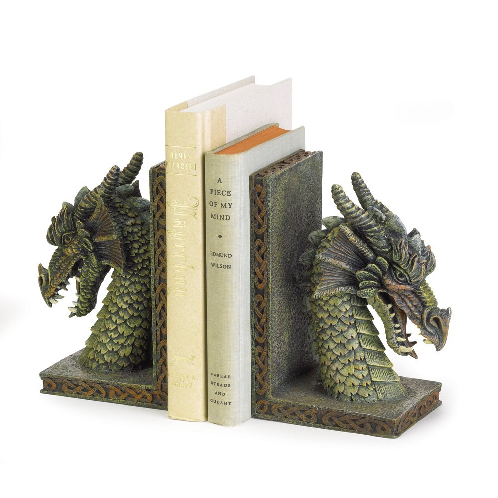 Fierce dragon bookends