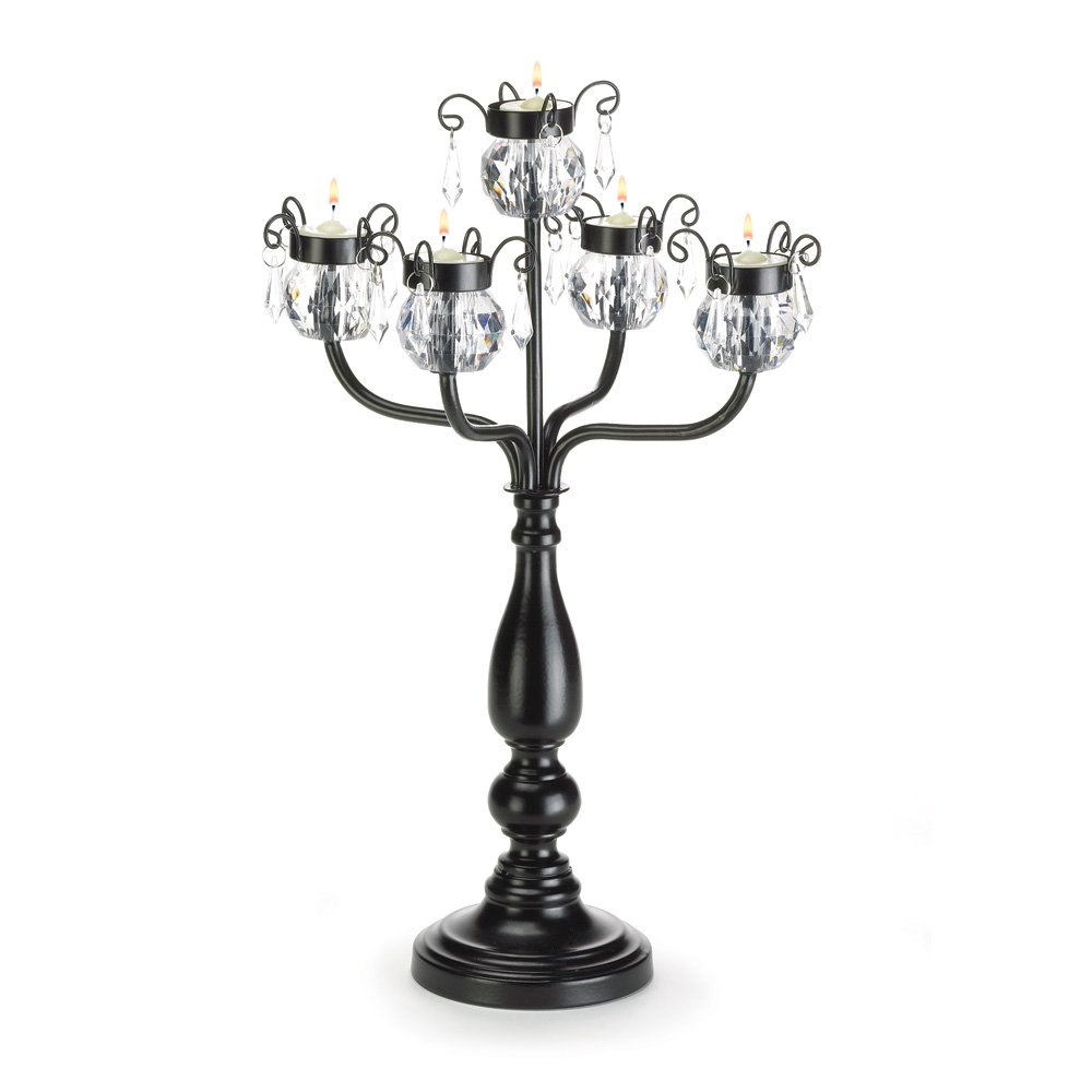 Crystal-trimmed candelabra