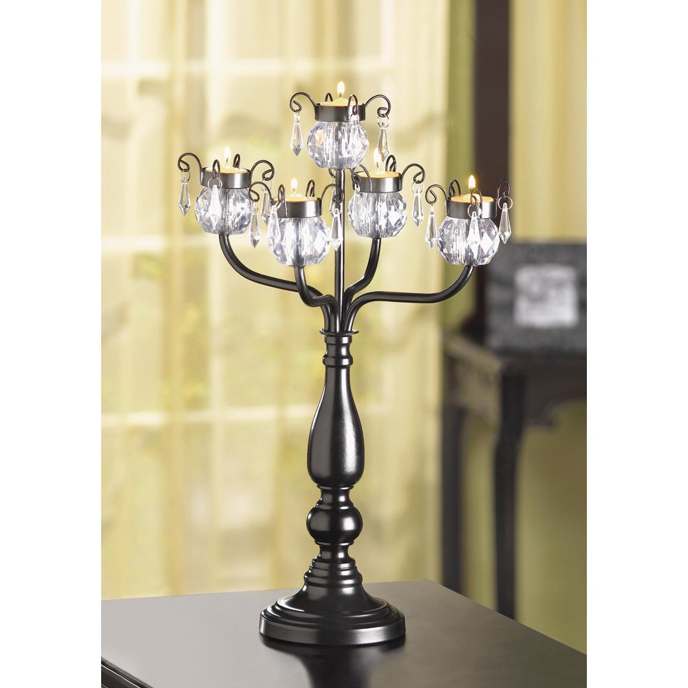 Crystal-trimmed candelabra