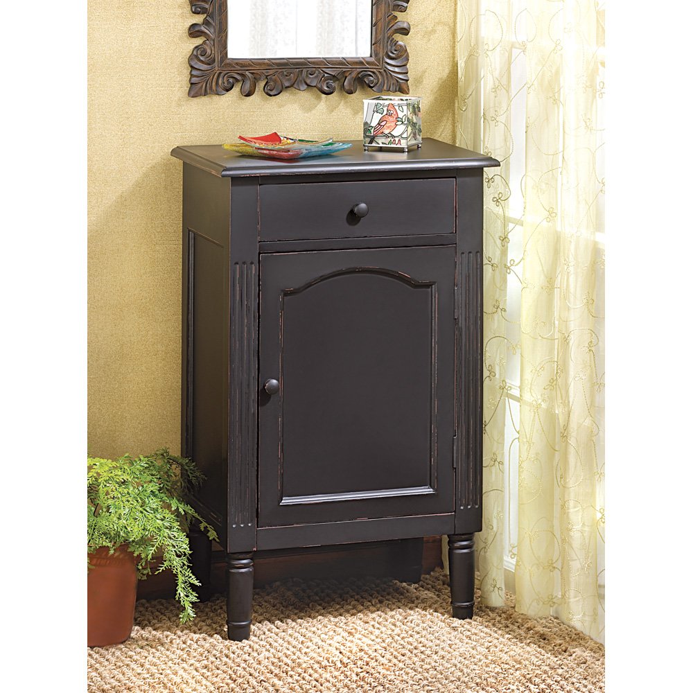 Antique black wood cabinet