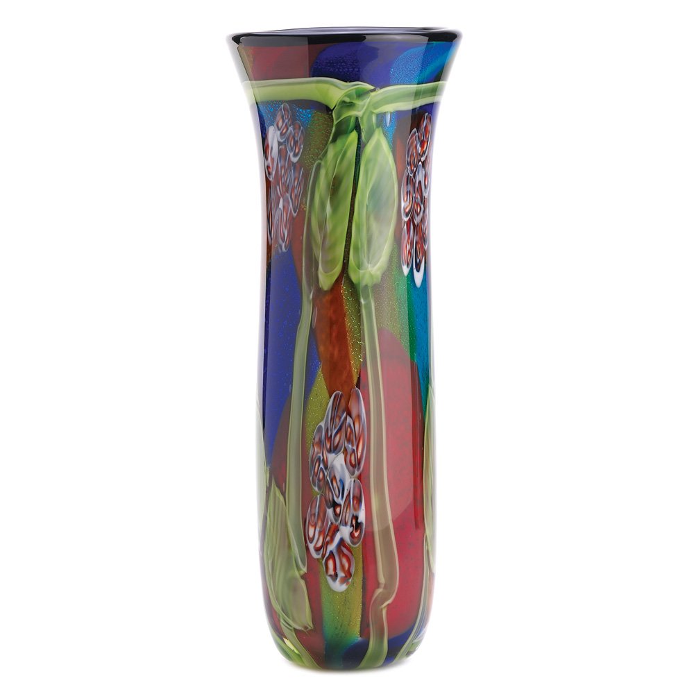 Peacock fantasy art glass vase