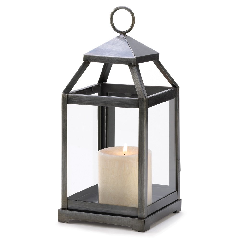 Rustic silver candle lantern