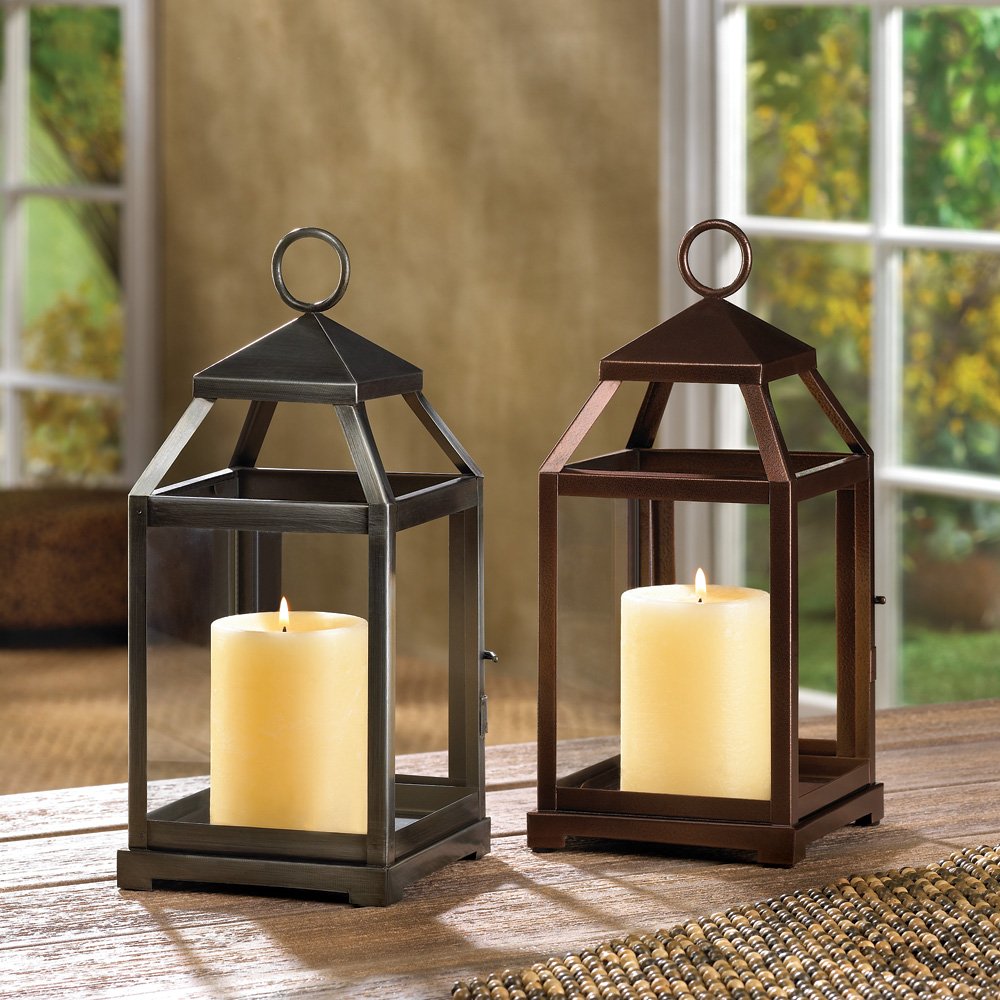 Rustic silver candle lantern