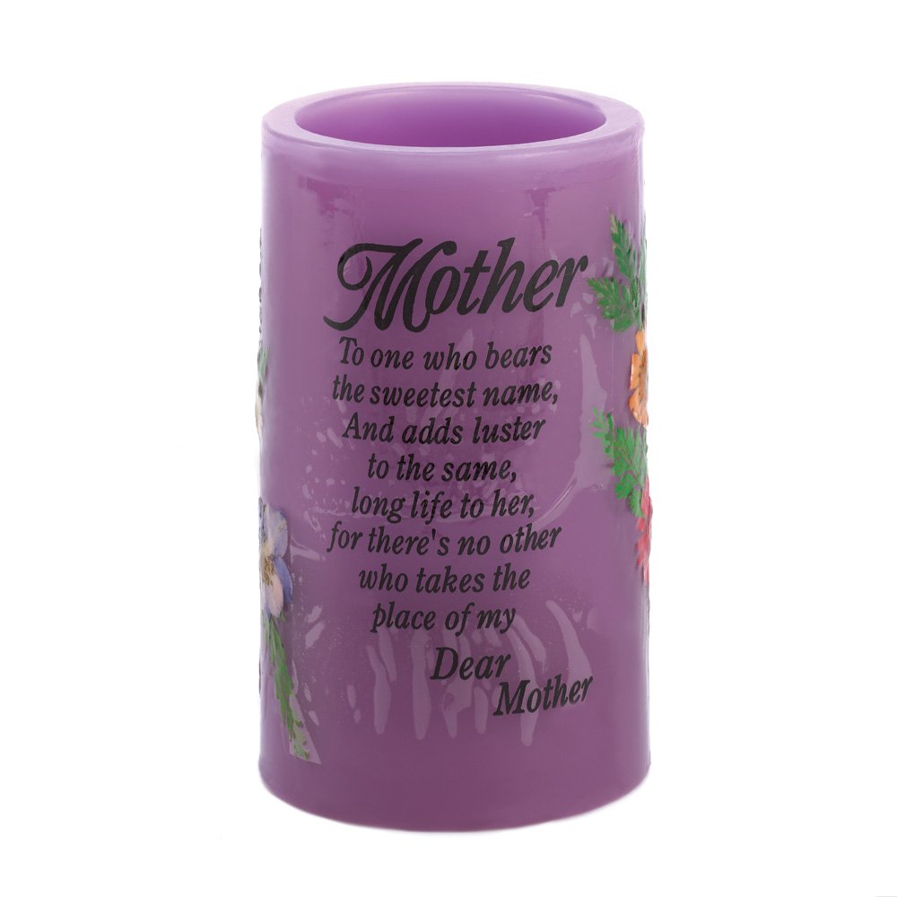 Mom led pressed flower candle