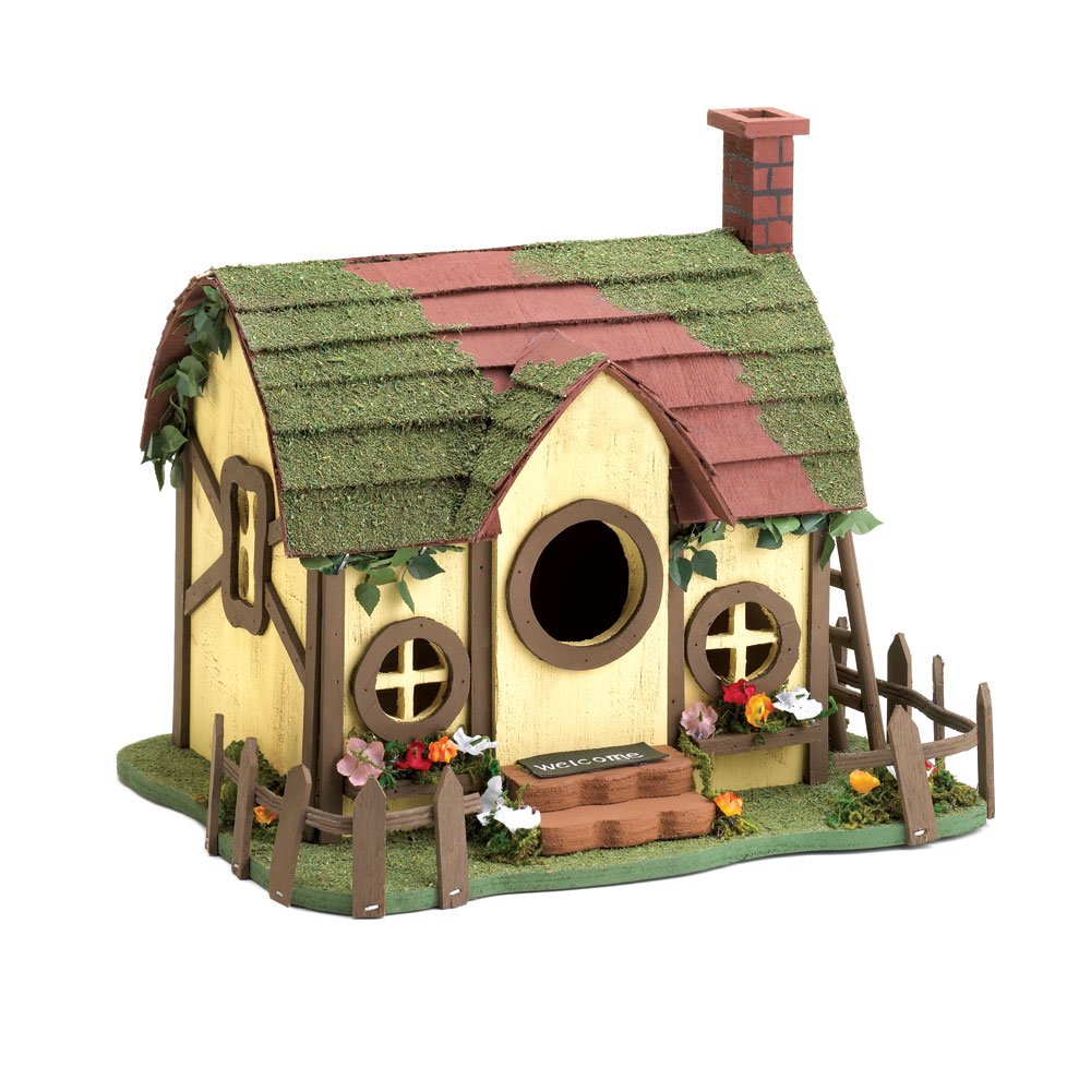 Quaint cottage birdhouse