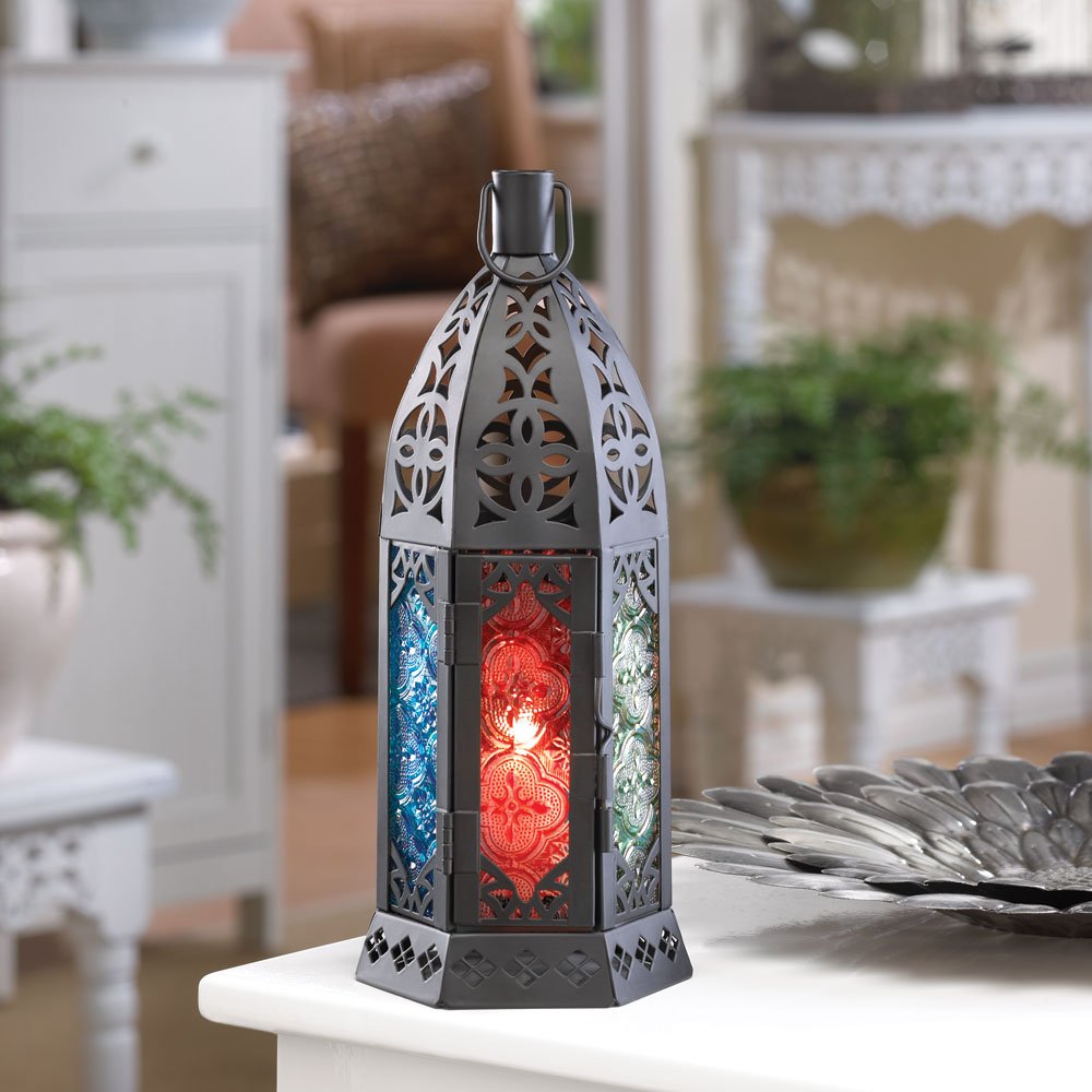 Rosette prism candle lantern