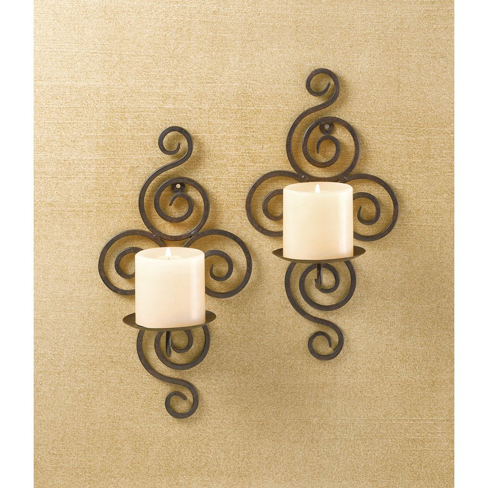 Scrollwork candle sconces